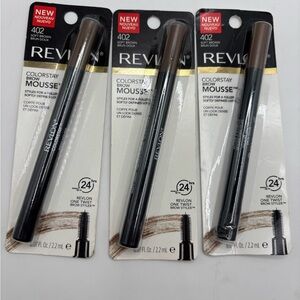 LOT 3 Revlon ColorStay Brow Mousse Fuller Softer Defined Look #402 Soft Brown